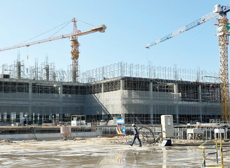Dự án Trung tâm Thương mại Aeon Mall Huế đẩy nhanh tiến độ xây dựng. Ảnh: ITN